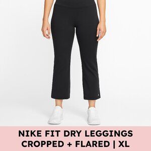 Nike Fit Dry Cropped Bootcut Pants Black Athleisure Y2K Fitnesscore XL Gym Train